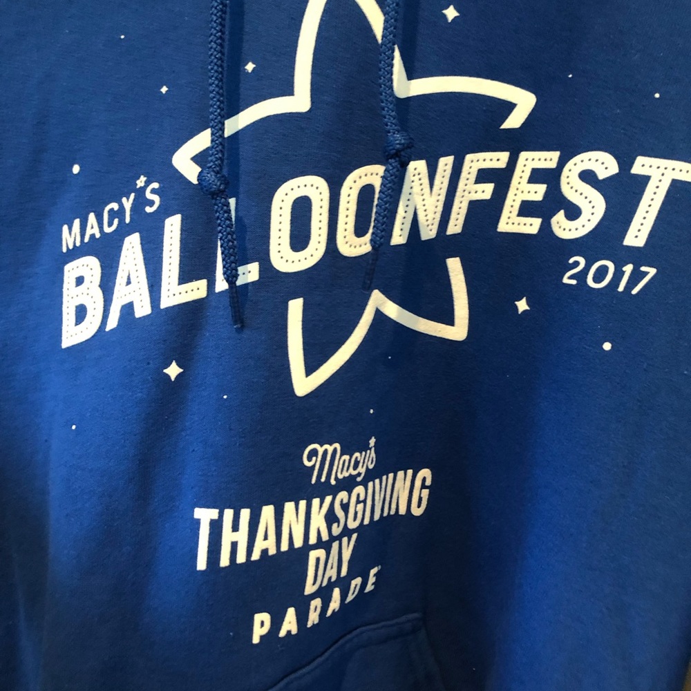Macy’s Thanksgiving Day Parade Balloonfest Blue Hooded Sweatshirt Women’s Small